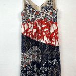 Anthropologie Maeve Isa Mixed Media Pleated Lace Red White & Blue Midi Dress Photo 7