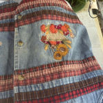 Vintage Bobbie Brooks Fall Embroidered Denim Vest Size Medium Blue Photo 1