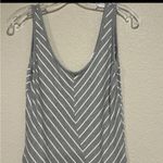 Athleta Sleeveless Maxi Tank Dress Scoop Neck Hi Low Hem Gray White Stripe Sz S Photo 2