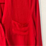 Harper Size L Red Sheer Chiffon Long Sleeve V Neck Popover Top Photo 4