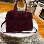 Elegant Burgundy Suede Handbag Brown Photo 1