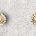 Vintage Estate Faux Pearl Clear Rhinestones Halo Earrings Wedding Formal Holiday Silver Photo 4