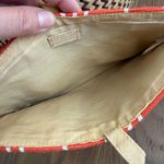 Woven Hand Woven Cotton Textile Orange White Stripe Hand Bag Clutch Purse Photo 6