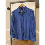 Jones & Co Blue Pinstripe Button Down Shirt Small Photo 1