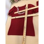 Elegant Red Women's Scoop Neck Sweater pullover long sleeve cable knit stretch M Size M Photo 4