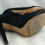 Pedro Garcia Black Silk Satin Peep Toe High Heels Size 7 Photo 6