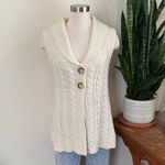 Vintage Eddie Bauer Cable Knit Sweater Vest – Wool Blend Shawl Collar large Photo 7