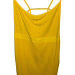 Micas  Yellow Ribbed Bodycon Mini Dress Sexy Strappy Back Party‎ Club Medium Photo 0