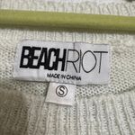 Beach Riot  Green Striped Ava Waterfall Oversized Sweater Sz S Photo 4