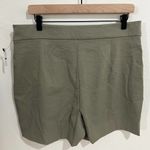 Leith Sage Olive Green Front Pocket High Waist Shorts Size XL New Photo 5