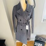 SOIA & KYO  Safira Double Breasted Wool Herringbone‎ Coat, Black/Gray Medium NWT Photo 2
