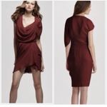 Haute Hippie  rust maroon cowl neck silk drapey dress Photo 1
