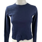 Brandy Melville Women's Navy Blue Long Sleeve Crew Neck T Shirt Tee Top Size S Photo 0
