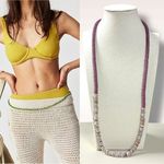 Free People Wanderin Belly Chain in Purple Puka Shell NWT Necklace Beach Summer Photo 1
