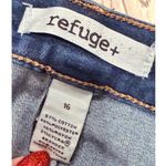 Refuge Plus Women Dark Wash Distressed Skinny Jeans Size 16 1X Ripped Stretchy Blue Photo 2