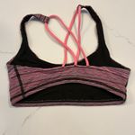 Lululemon Pink Striped Women's Sports Bra Photo 1