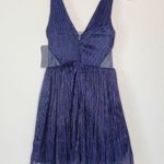 City Studios City Studio Navy Metallic Fit Flare Dress Photo 4