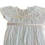 American Vintage Miss Elaine Vintage Light Blue Classic Nylon Flutter Sleeve Nightgown Size Large Photo 2