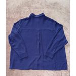 Eileen Fisher  Classic Collar Long Boxy Button-Up Shirt Blue Size XL Photo 3