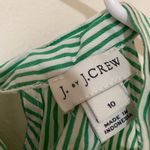J.Crew Printed Tie-Neck Cotton Poplin Top in Sunray Stripe Kelly Ivo Size 10 Photo 5