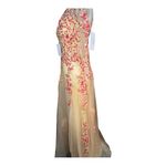 MEIER Women’s Illusion Long Sleeve Embroidery Prom/Formal Dress – Size 8 NWT Red Photo 7