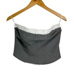ZARA NWT Grey Contrast Boxer Top Sz Medium Tube Crop Preppy Photo 2