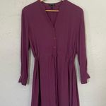 Eileen Fisher  Purple Long Sleeve A-Line Minimalist Work Shirt Dress Photo 0