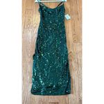 Taylor NWT green sequin cowl neck midi dress 6 Photo 12