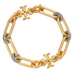 Tory Burch NWT Auth. Roxanne Pave Bracelet in rolled Tory Antique Gold Photo 0