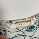 Anthropologie  Pilcro White Green Printed Side Tie Short Sleeve Top Photo 2