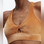 Fabletics  Oasis Twist Velour Padded Sports Bra - Light Honey Yellow Gold Photo 0