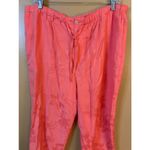 Jamaica Bay Coral Tone on Tone Floral Silk Blend Pants Petite Size XL Pink Photo 1