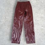 Wilfred  Aritzia Funk Glossy Vinyl Faux‎ Leather Trouser Pants Sz 4 Rustique Photo 6