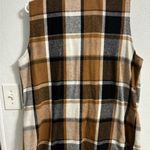 Plaid Sleeveless woman’s Flannel Vest XL Brown Photo 1