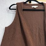 Coldwater Creek  S Brown Knit Sleeveless Vest Cardigan Lagenlook Cozy Fall Boho Photo 2