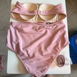 Kona Sol  2 Piece High Waist Bikini Swimsuit‎ Pink Hawaiian Floral M Photo 2