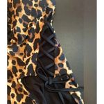 Bar III New NWT Women Lace-Up Cheetah Print One Piece Swimsuit Natural Size MD Photo 9