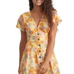Marine layer Camila A-Line Minidress in Yellow Vintage Floral Print Size M Photo 0