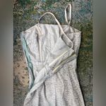 Vintage 50/60s handmade sleeveless lace sheath formal dress, size XS Blue Photo 7