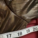 Mac Duggal IEENA  size 12 Gold Metallic Long Sleeve Asymmetrical Gown J1206 Photo 6