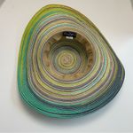 Panama Jack Hat Sun Straw Paper Wide Brim Beach Travel Striped Green Yellow Grey Photo 8