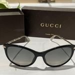 Gucci  Women's Polarized Sunglasses Black Frame Gold Detail Designer Eyewear Photo 0
