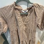 BB Dakota Textured Beige Blouse Photo 4