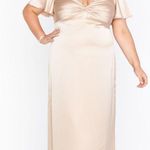 Show Me Your Mumu Rime Twist Gown In Champagne Luxe Satin Photo 0