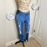 Jessica Simpson Maternity Distressed Crop/Ankle Jeans in Medium Wash Size L Photo 5