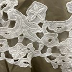 Derek Lam  Collective Khaki Beige V neck Midi Dress With Lace Accents Photo 6