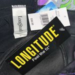 Longitude NWT Size 14 Black - Purple Floral Print Bathing Suit Swim Dress Photo 2