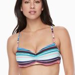 Apt. 9 🆕  striped underwire padded halter striped bikini top small colorful Photo 0