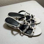 Rebecca Minkoff  White Leather Iron Studded Slide Heeled Sandal‎ - SZ 8.5 Photo 9