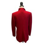 Talbots Wool Tweed Peacoat Ruby Red Size 10 NWOT Elegant Statement Colorful Photo 3